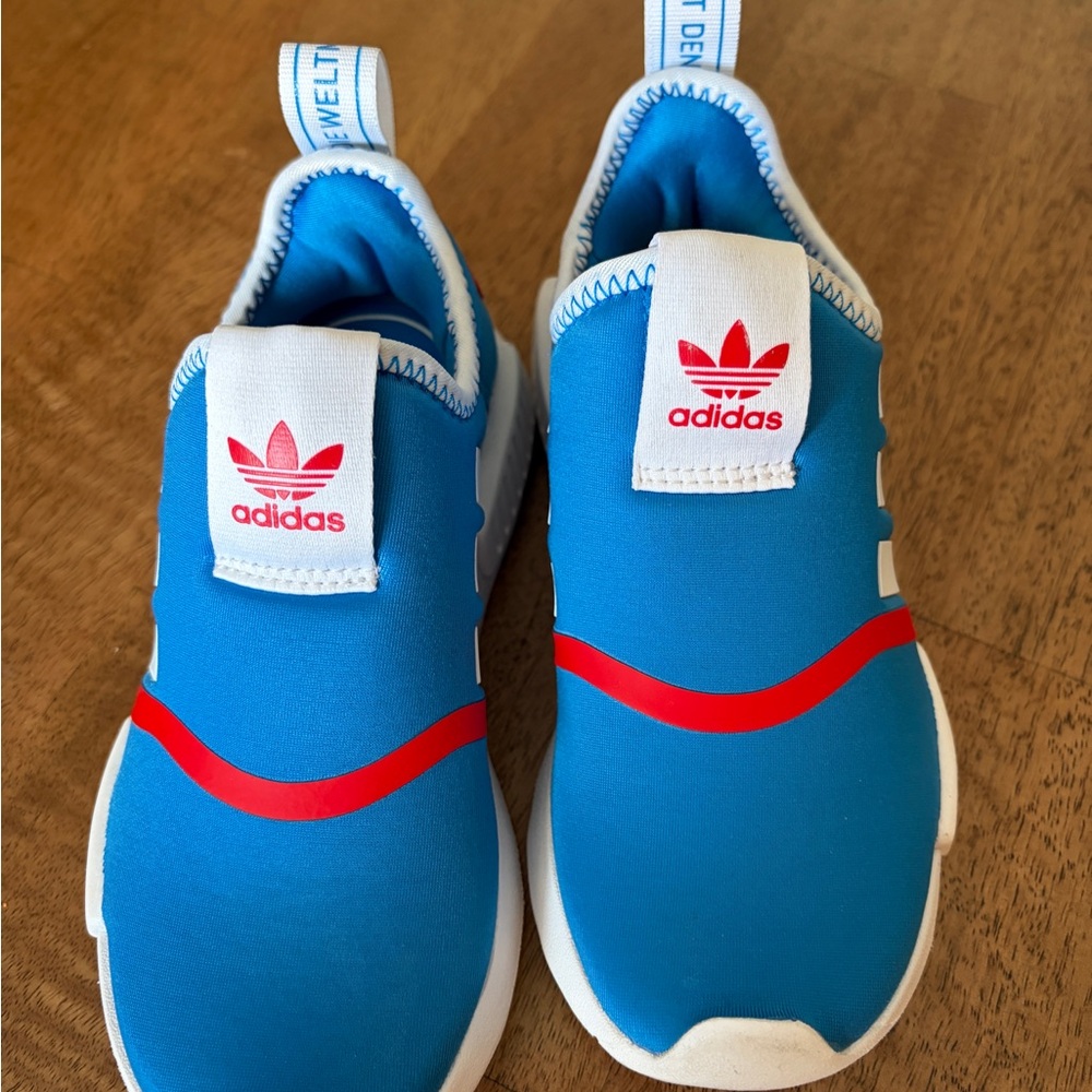 Adidas Kids Blue and Red Slip-On Sneakers - Picture 2 of 3